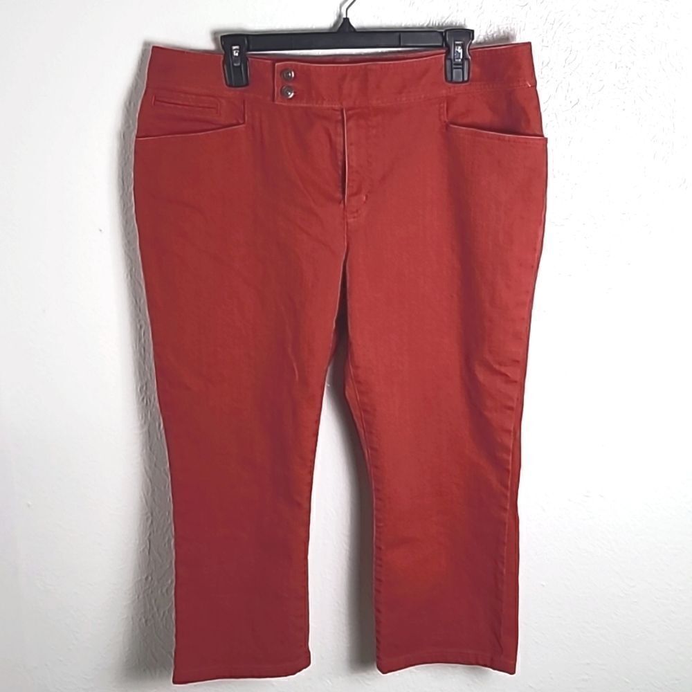 American Living Red Denim Capri Pants, Size 14
